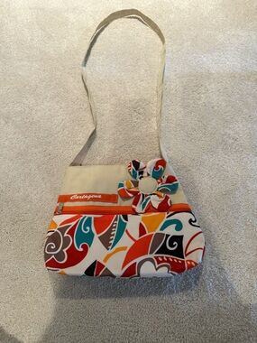 Handmade Multicolor Floral Canvas Shoulder Bag from Cartagena
